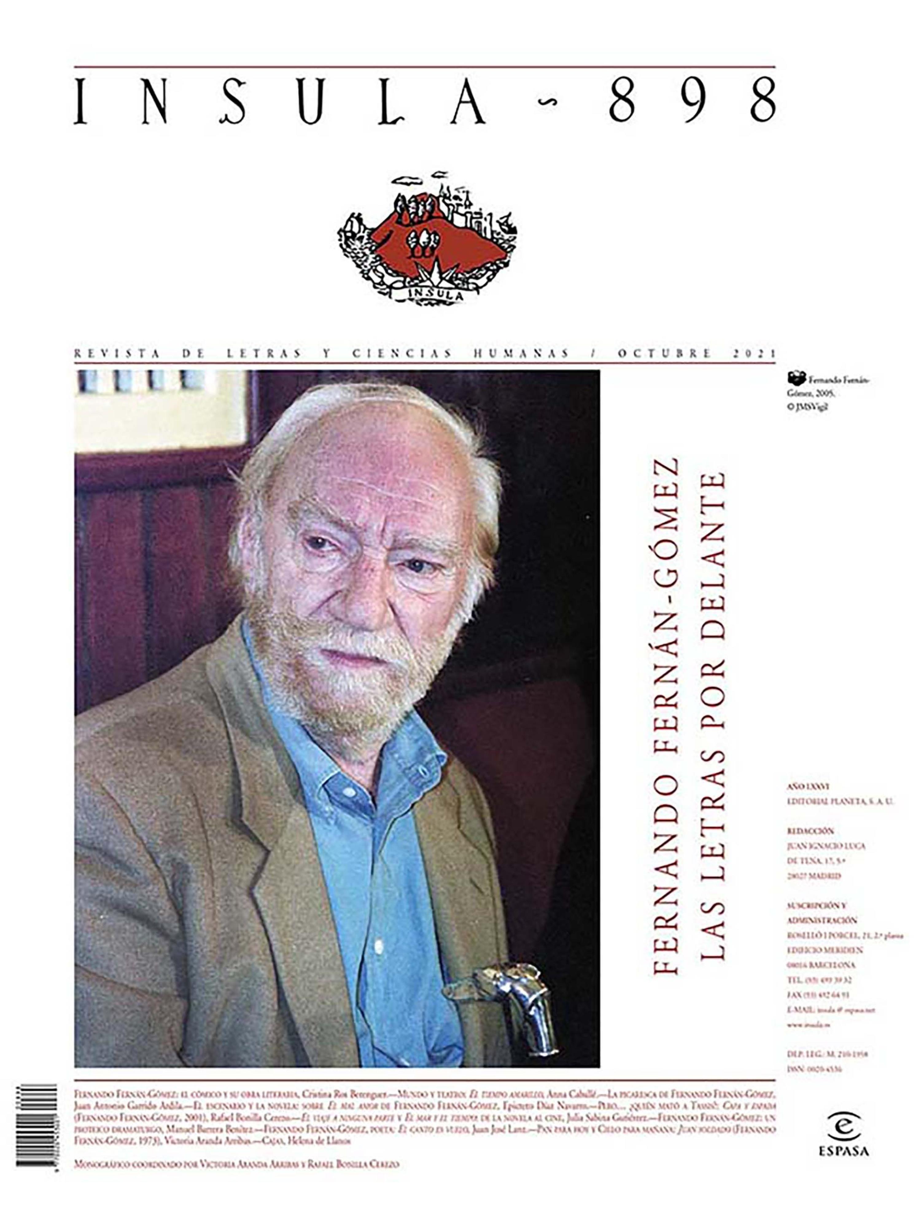 FERNANDO FERNÁN-GÓMEZ. LAS LETRAS POR DELANTE (ÍNSULA Nº 898)