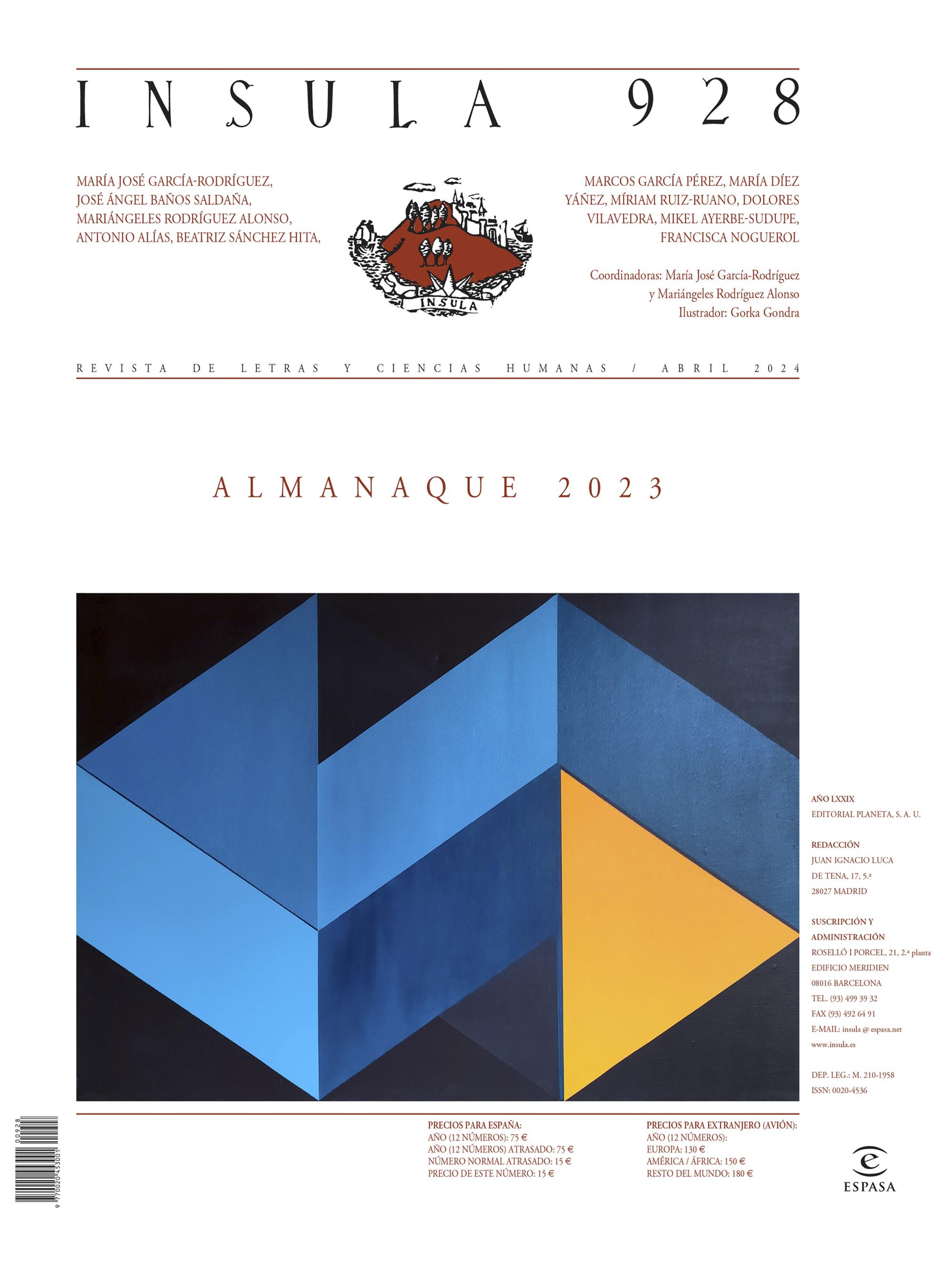ALMANAQUE 2023 (ÍNSULA N° 928, ABRIL DE 2024)