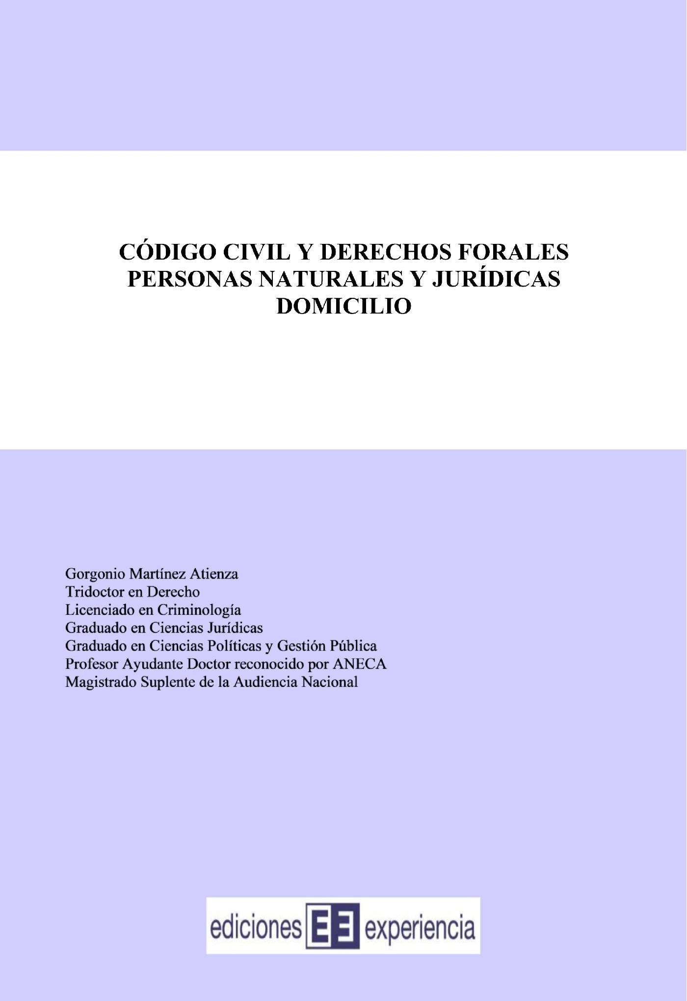 CÓDIGO CIVIL Y DERECHOS FORALES
