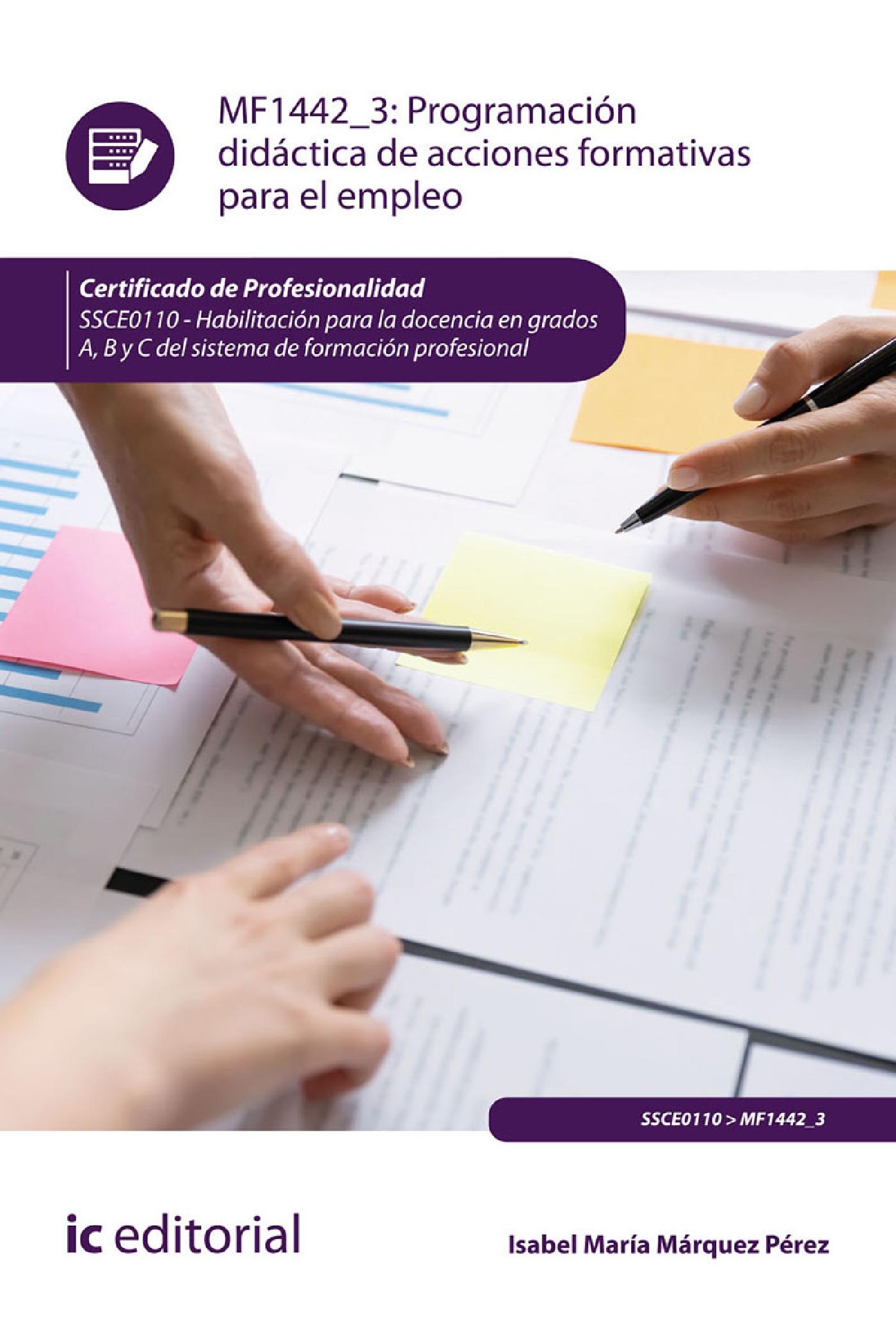 PROGRAMACIÓN DIDÁCTICA DE ACCIONES FORMATIVAS PARA EL EMPLEO. SSCE0110