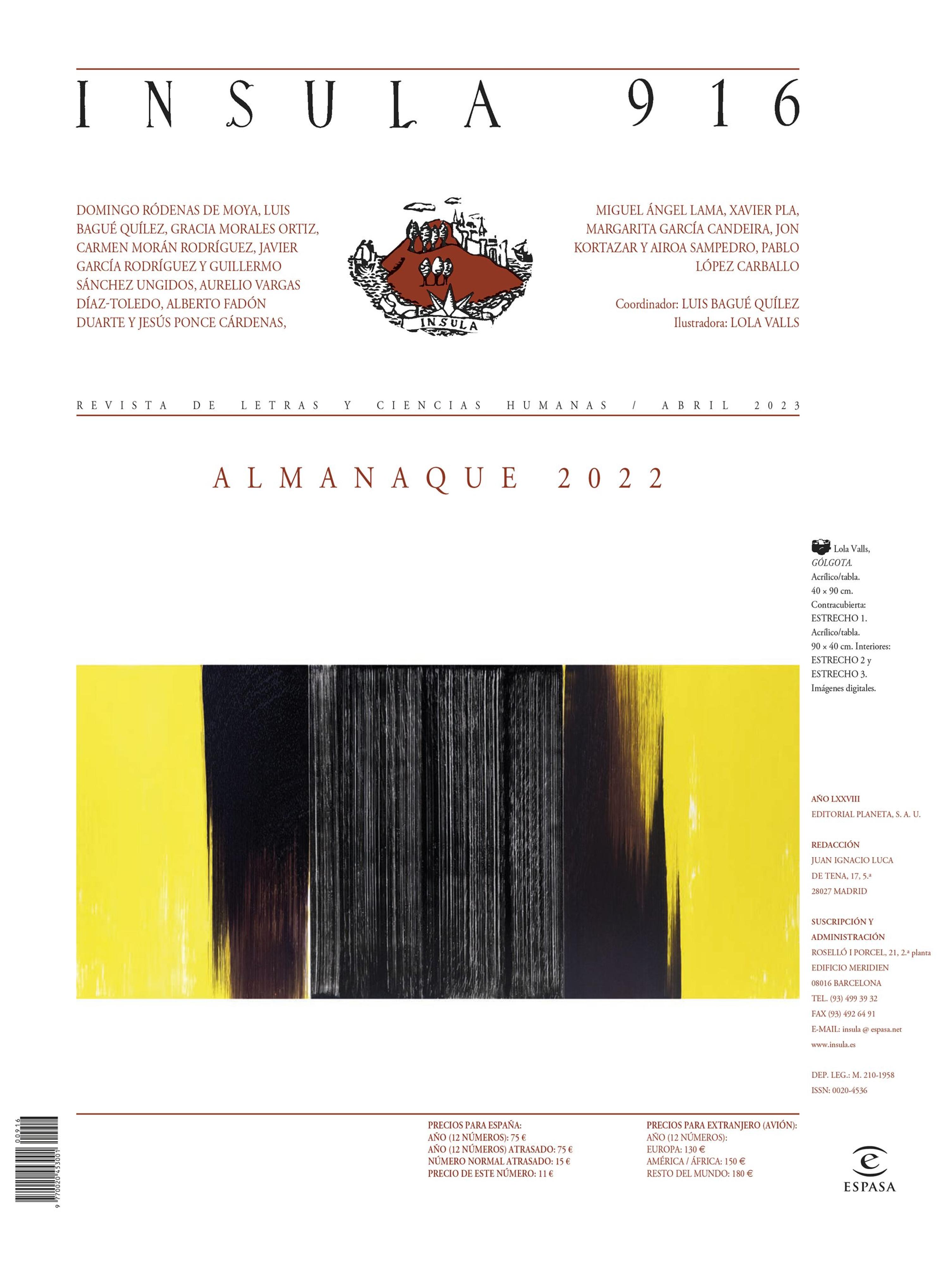 ALMANAQUE 2022 (ÍNSULA N° 916, ABRIL DE 2023)