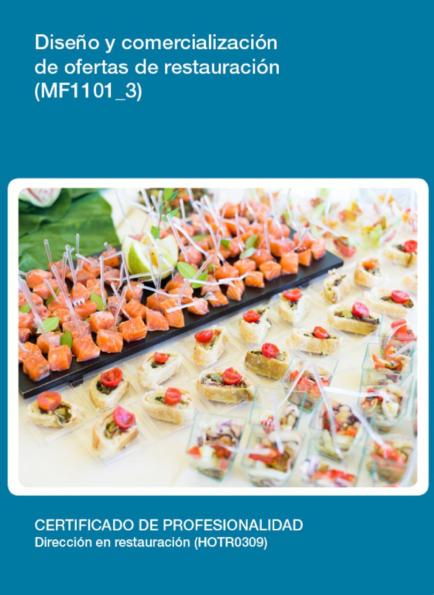 MF1101_3 - DISEÑO Y COMERCIALIZACIÓN DE OFERTAS DE RESTAURACIÓN