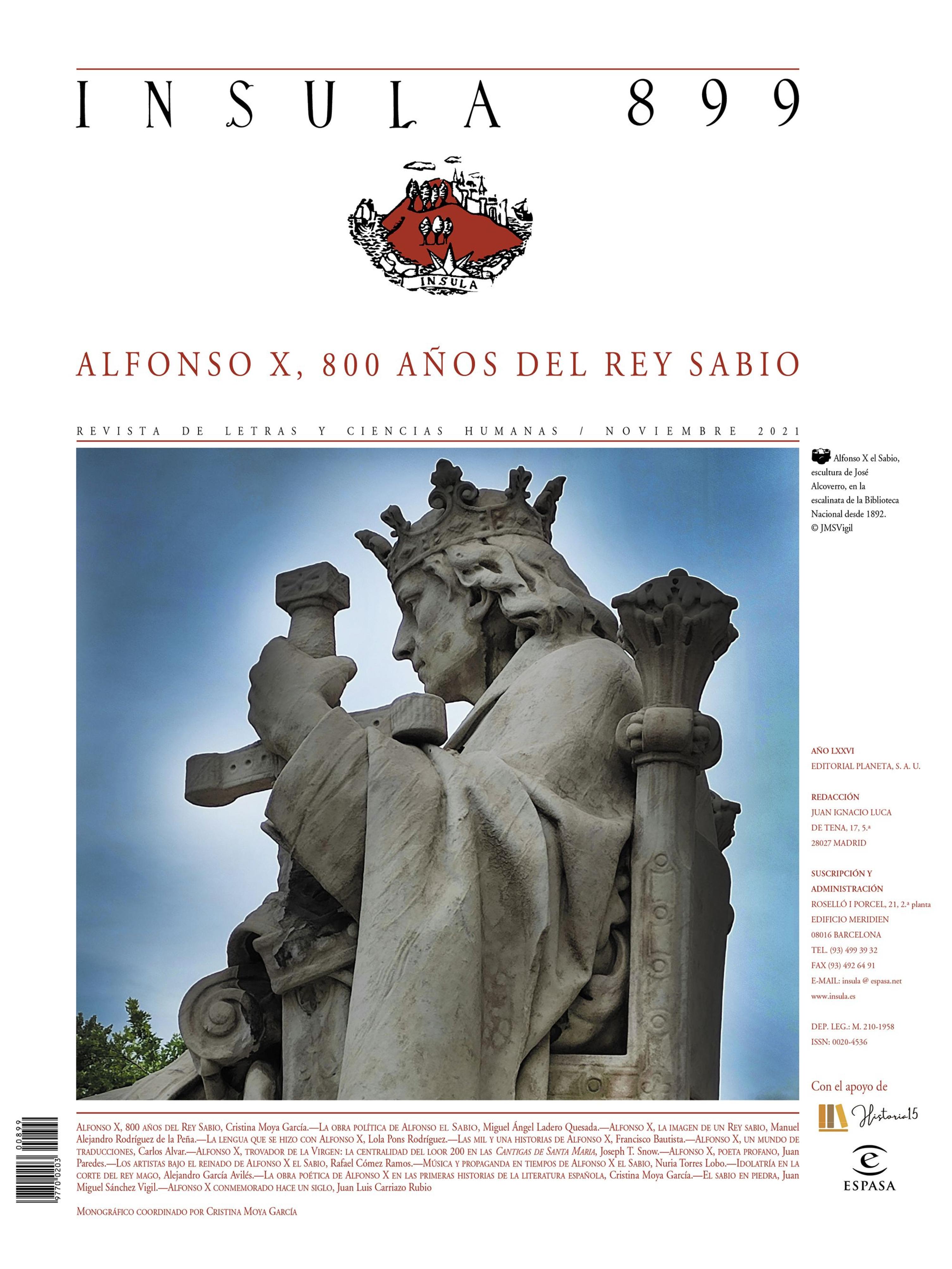 ALFONSO X, 800 AÑOS DEL REY SABIO (ÍNSULA Nº 899, NOVIEMBRE DE 2021)