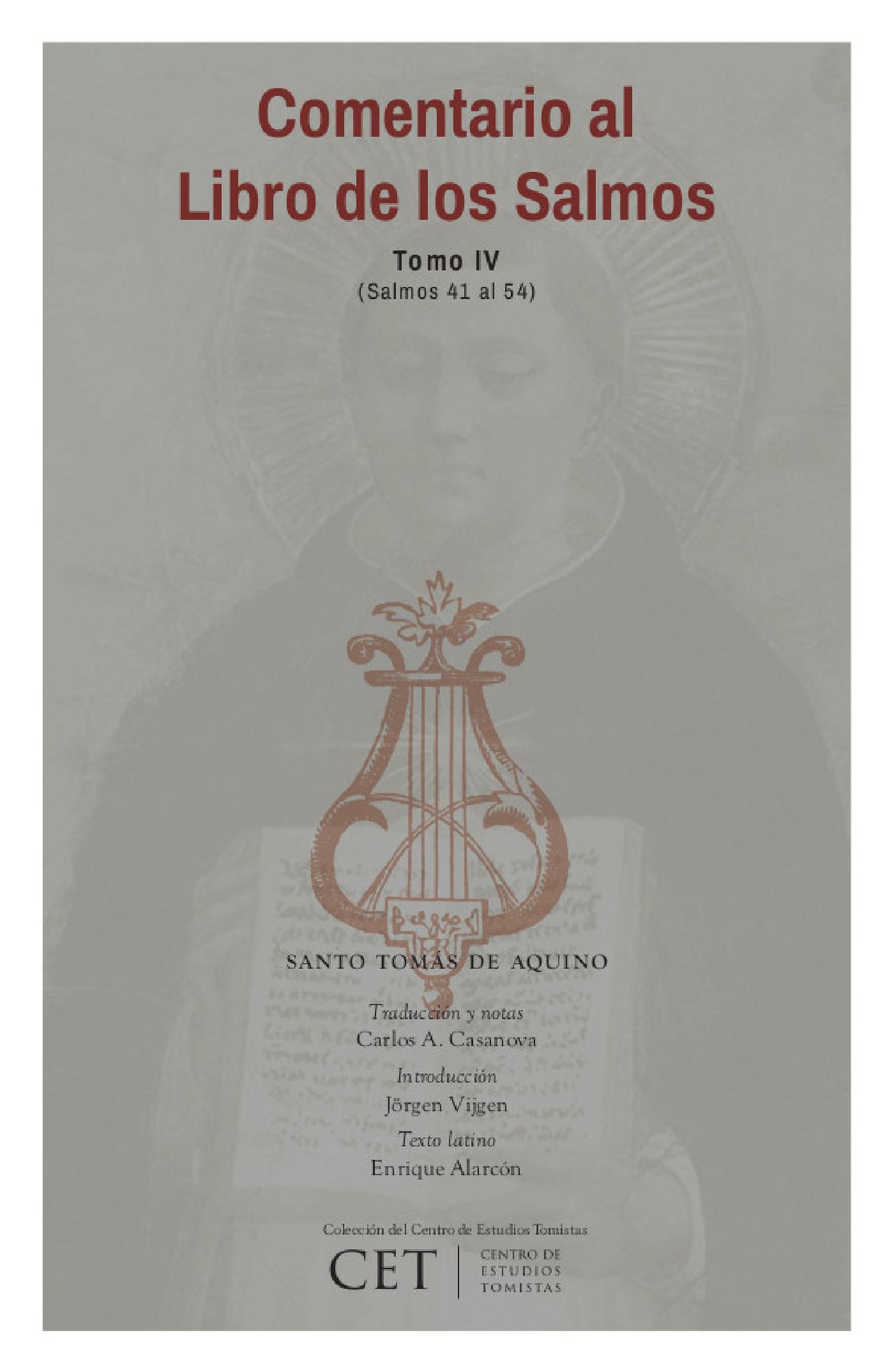 COMENTARIO AL LIBRO DE LOS SALMOS IV (SALMOS 41 A 54)
