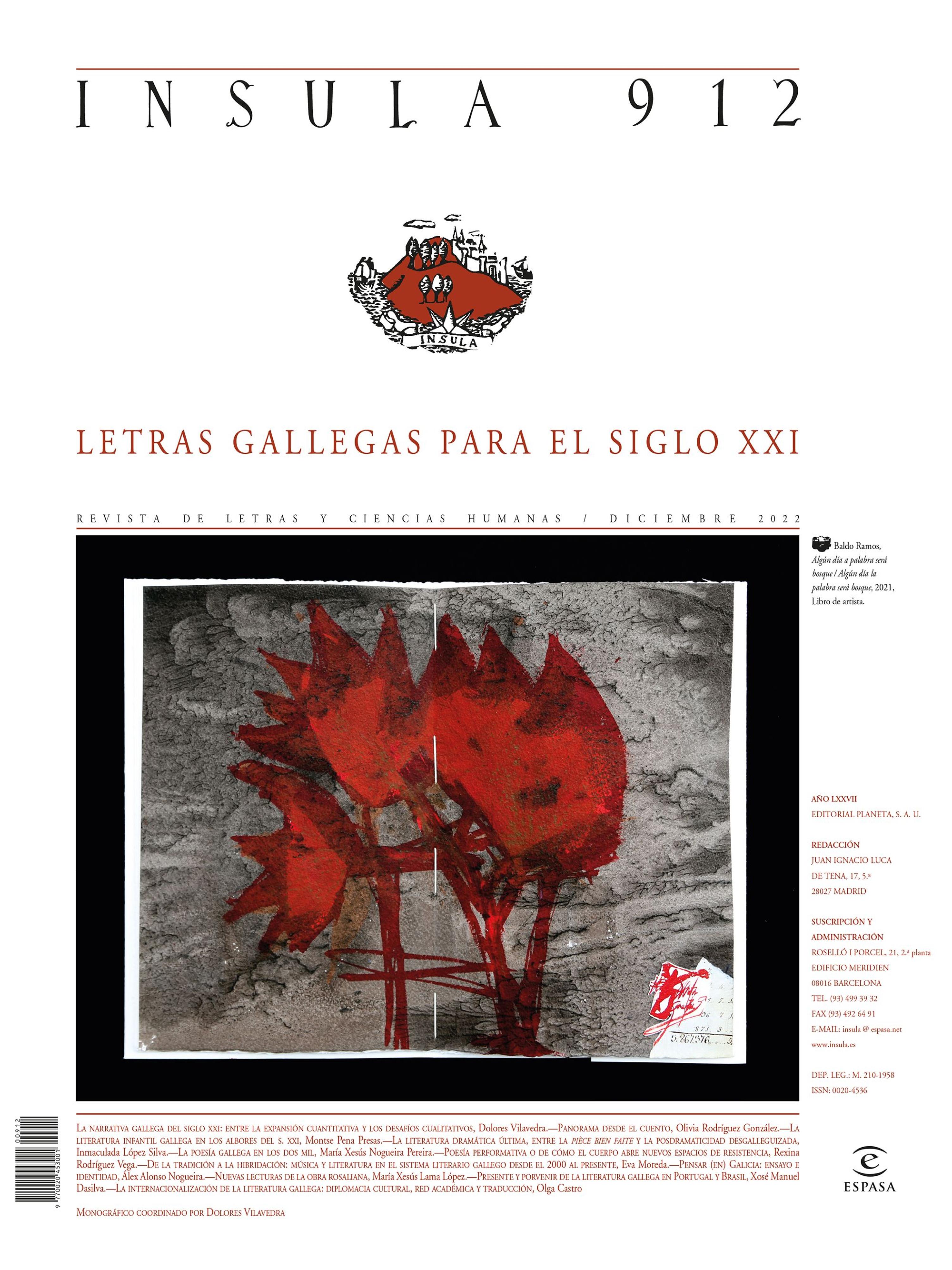 LETRAS GALLEGAS PARA EL SIGLO XXI (ÍNSULA N° 912, DICIEMBRE DE 2022)