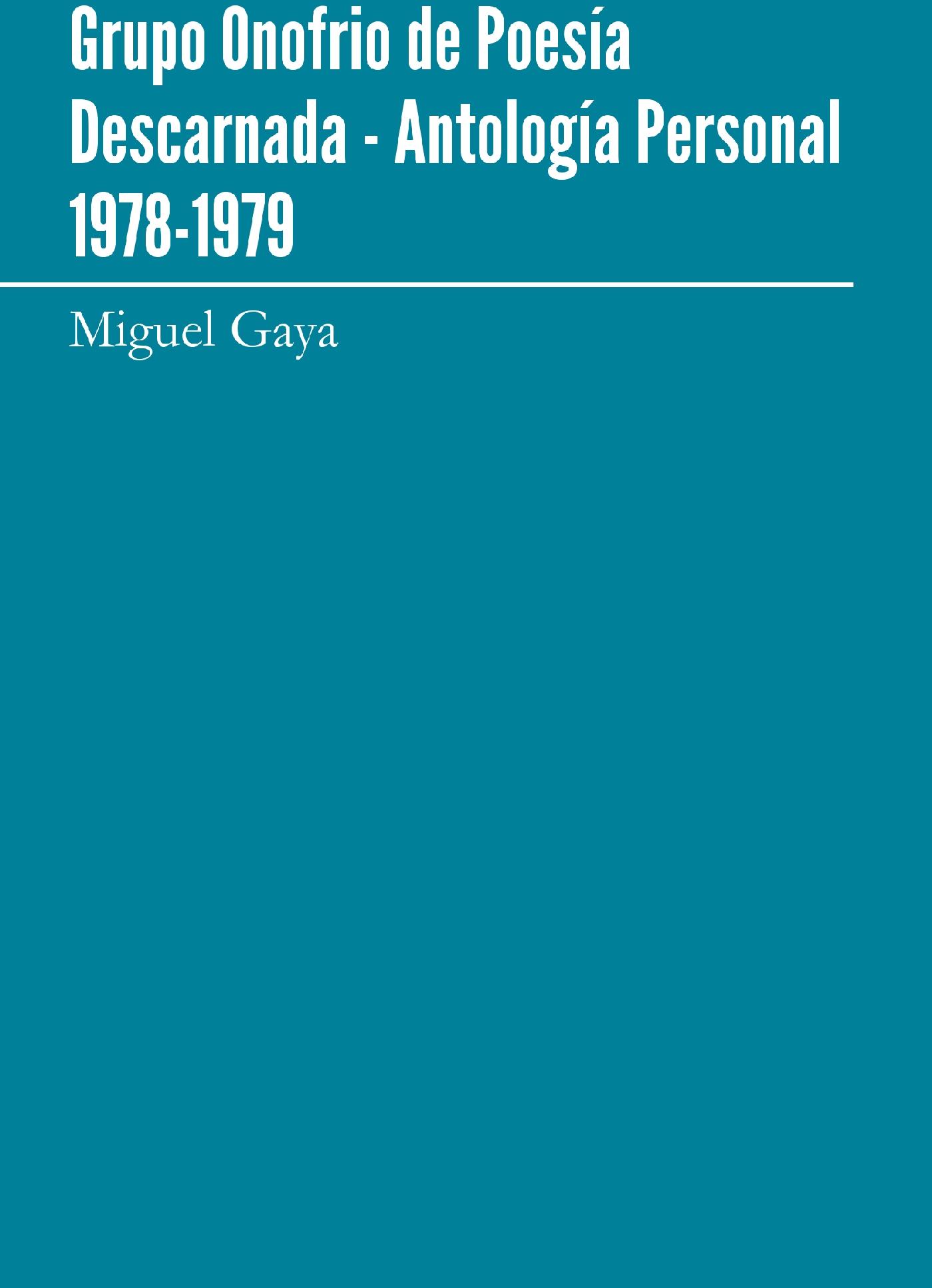 GRUPO ONOFRIO DE POESÍA DESCARNADA