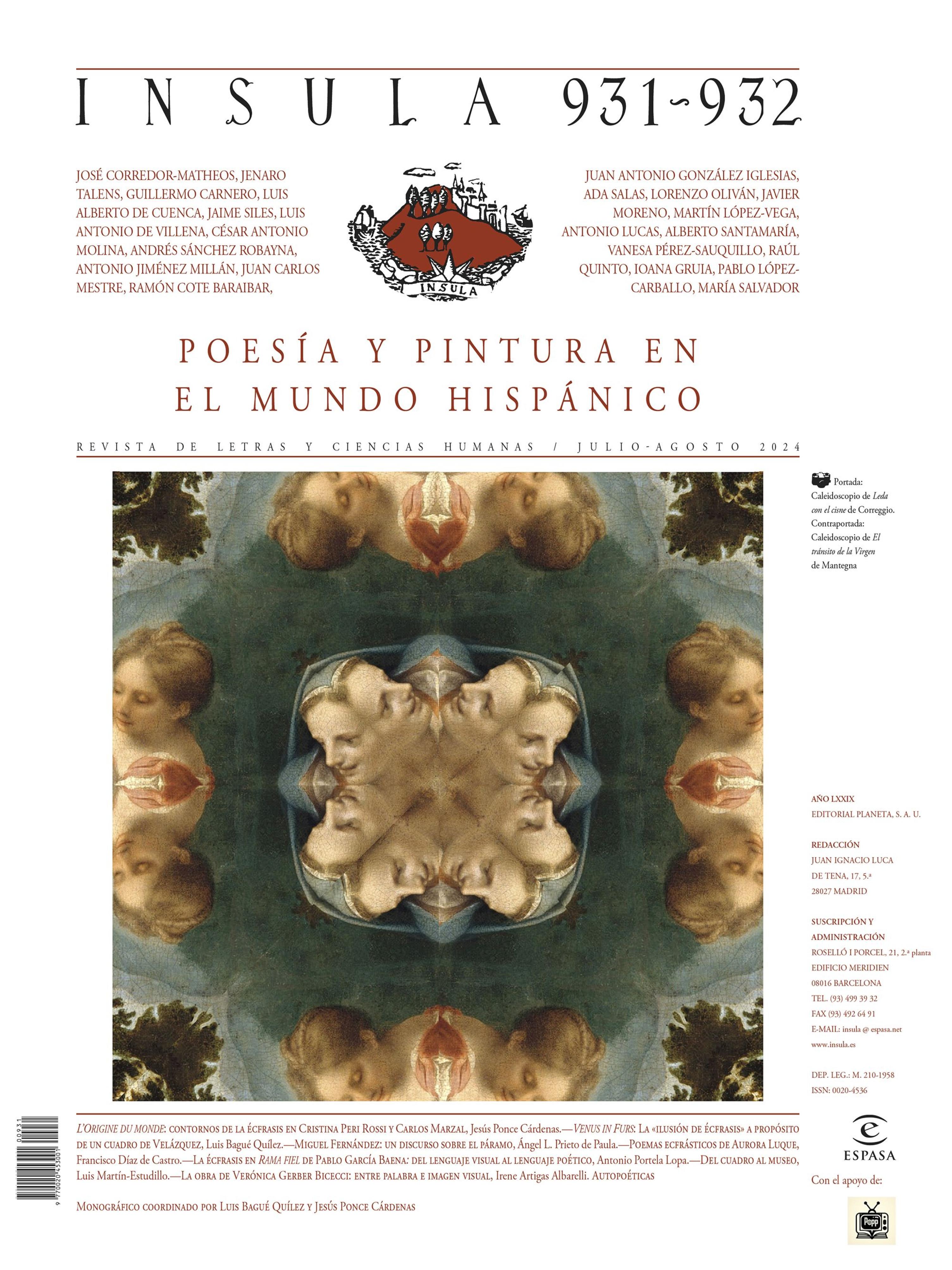 POESÍA Y PINTURA EN EL MUNDO HISPÁNICO (ÍNSULA N° 931-932, JULIO-AGOSTO DE 2024)