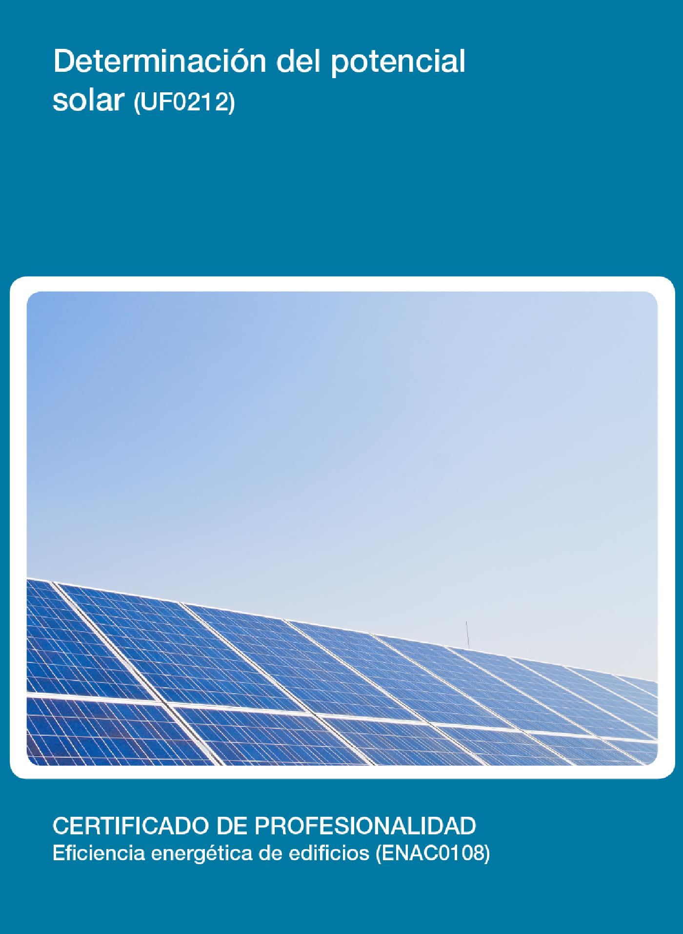 UF0212 - DETERMINACIÓN DEL POTENCIAL SOLAR