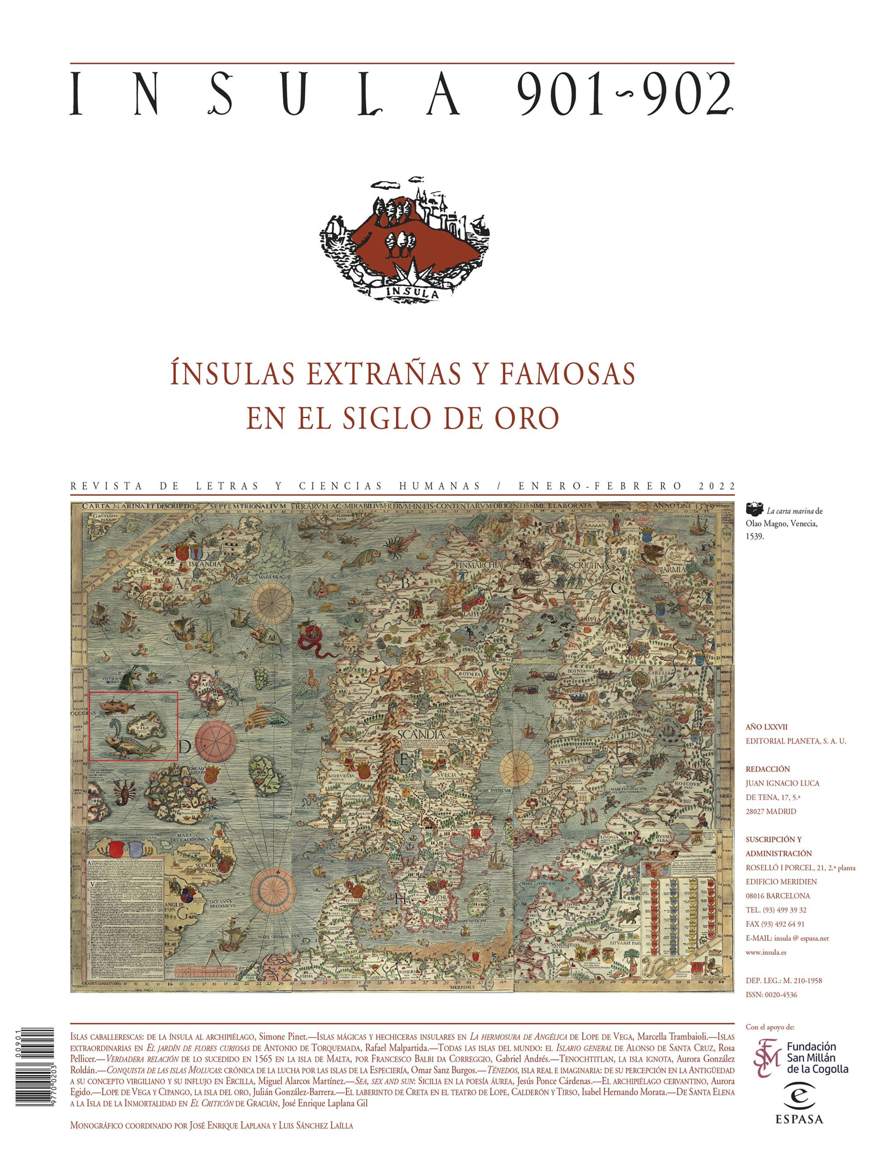 ÍNSULAS EXTRAÑAS Y FAMOSAS EN EL SIGLO DE ORO (ÍNSULA Nº 901-902)