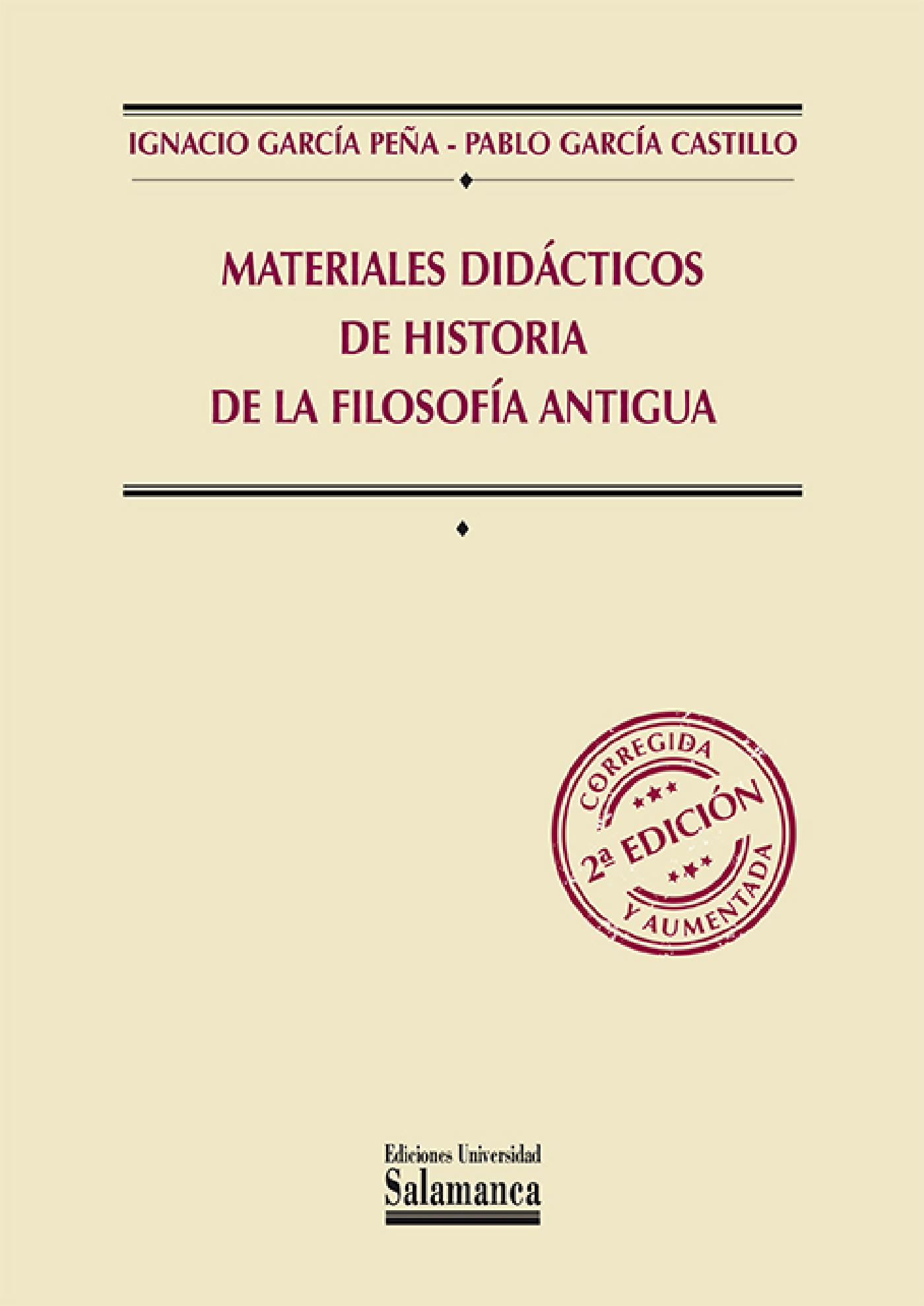 MATERIALES DIDÁCTICOS DE HISTORIA DE LA FILOSOFÍA ANTIGUA