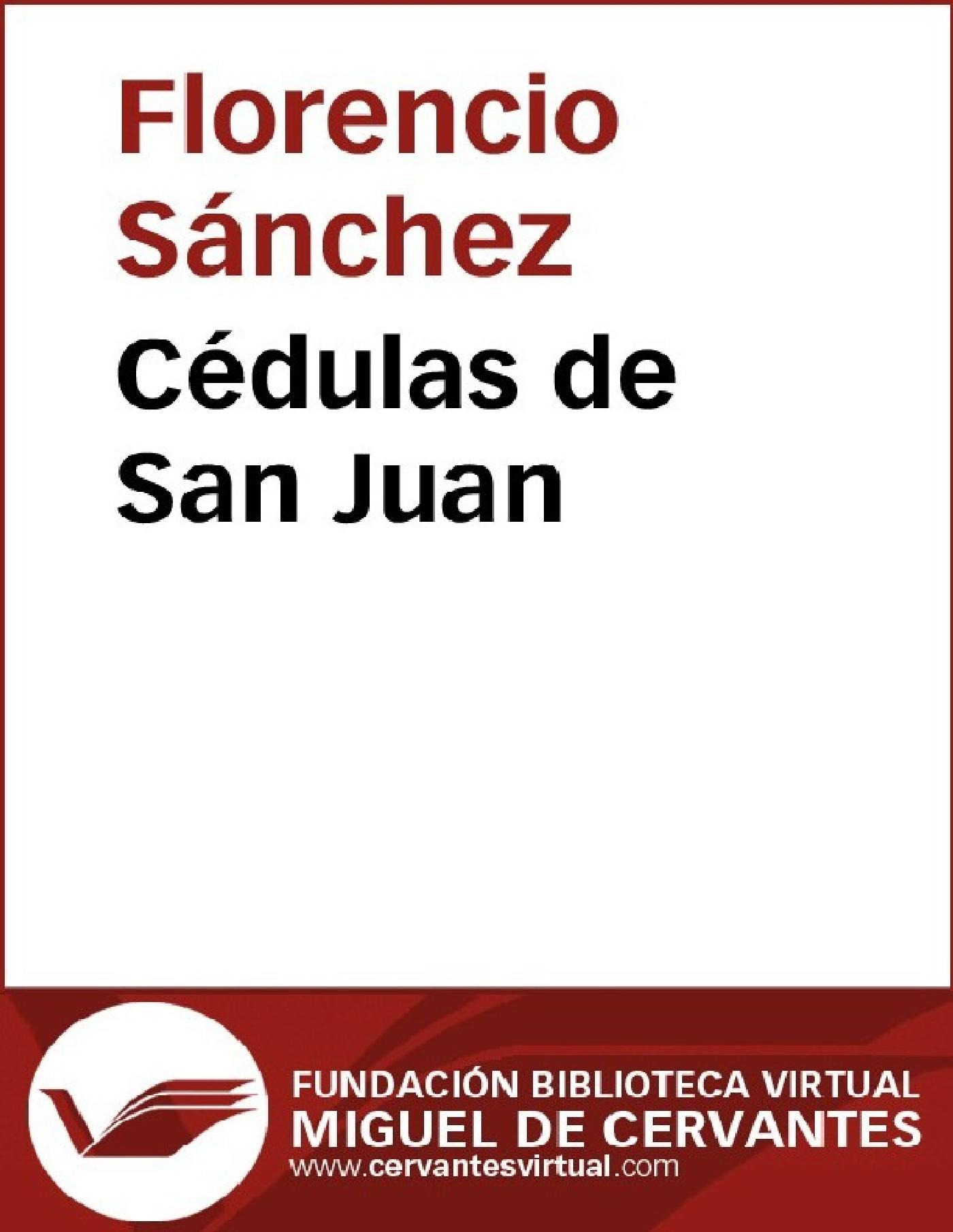 CÉDULAS DE SAN JUAN