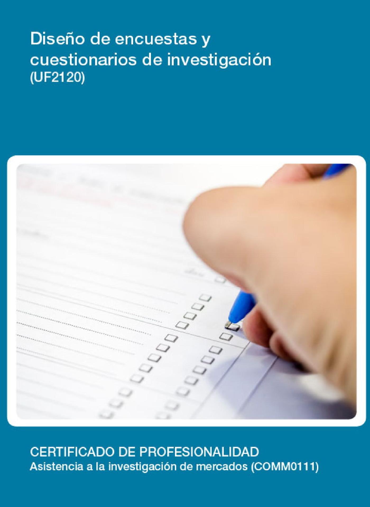 UF2120 - DISEÑO DE ENCUESTAS Y CUESTIONARIOS DE INVESTIGACIÓN