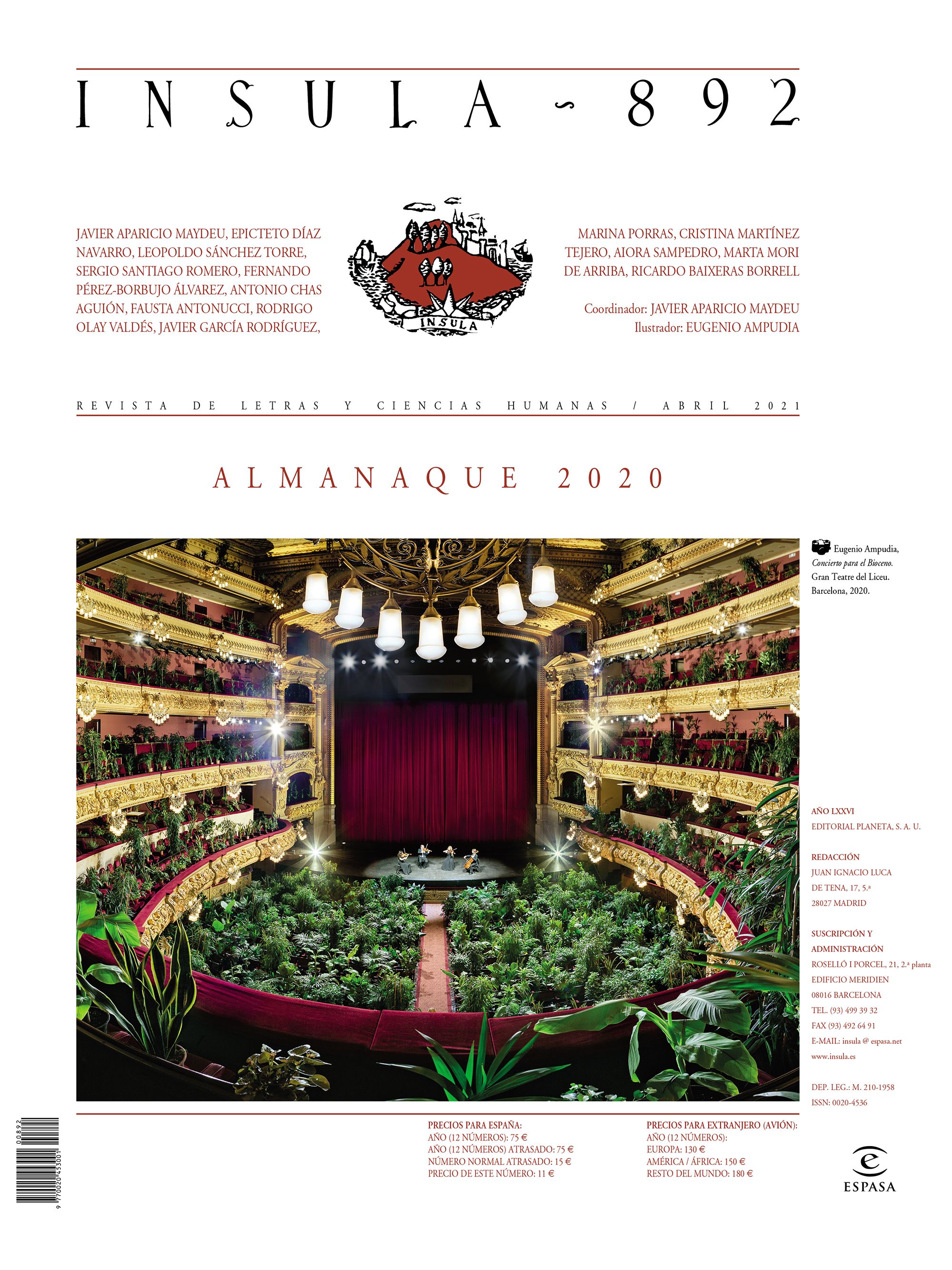 ALMANAQUE 2020 (ÍNSULA N° 892, ABRIL DE 2021)