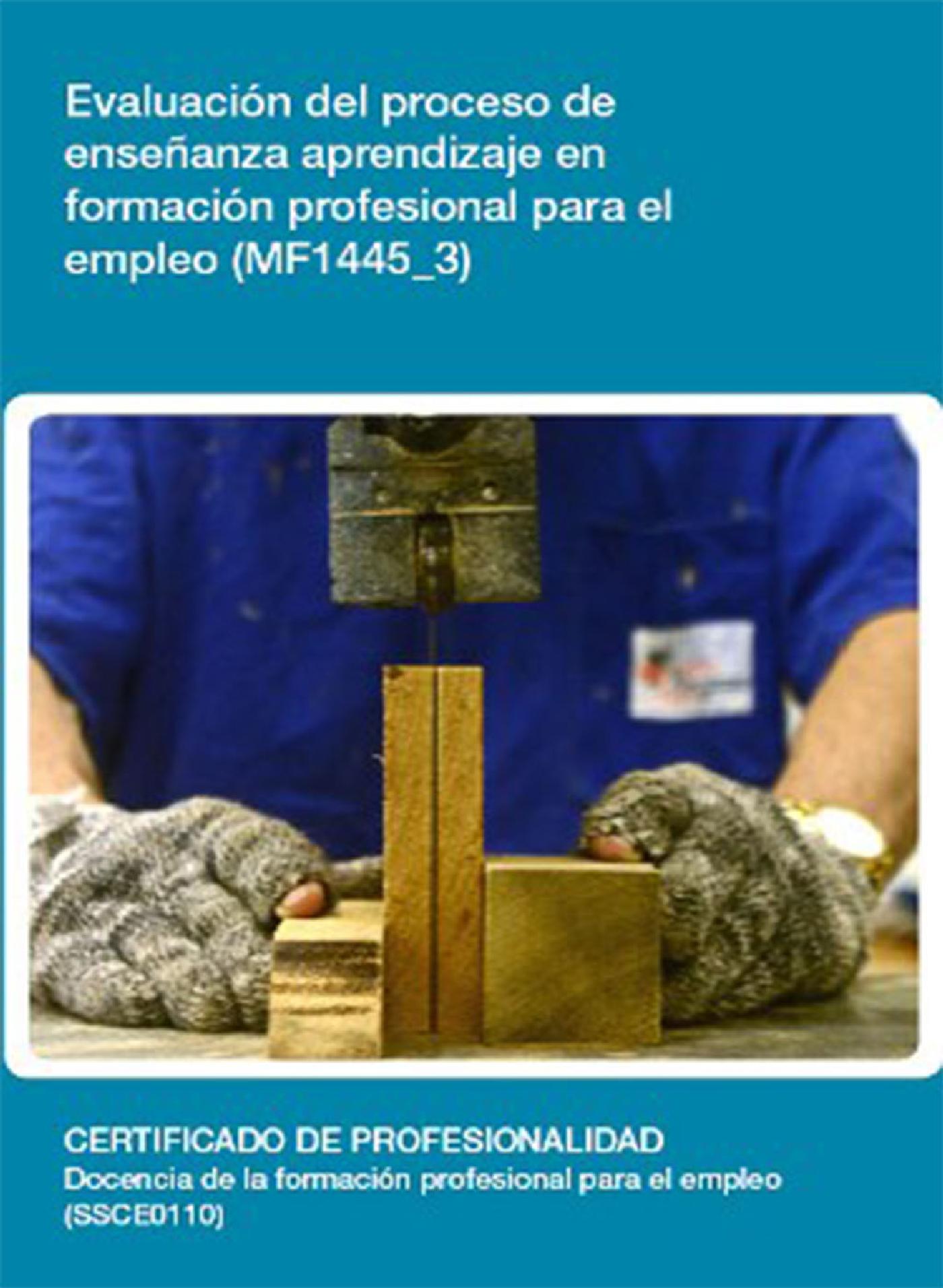 MF1445_3 - EVALUACIÓN DEL PROCESO DE ENSEÑANZA APRENDIZAJE EN FORMACIÓN PROFESIONAL PARA EL EMPLEO