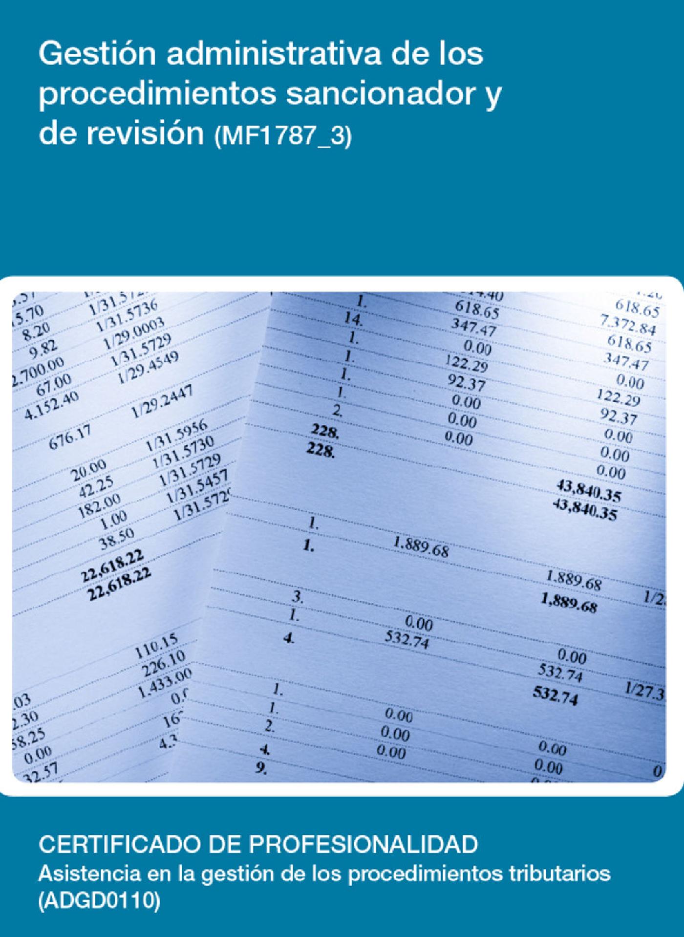 MF1787_3 - GESTIÓN ADMINISTRATIVA DE LOS PROCEDIMIENTOS SANCIONADOR Y DE REVISIÓN