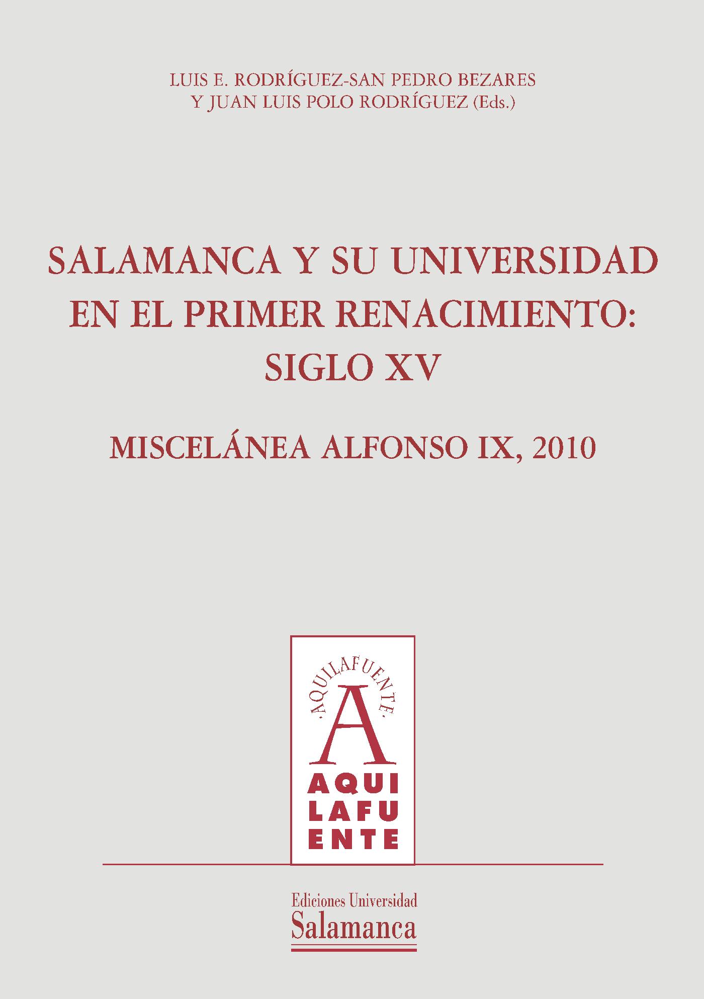 SALAMANCA Y SU UNIVERSIDAD EN EL PRIMER RENACIMIENTO